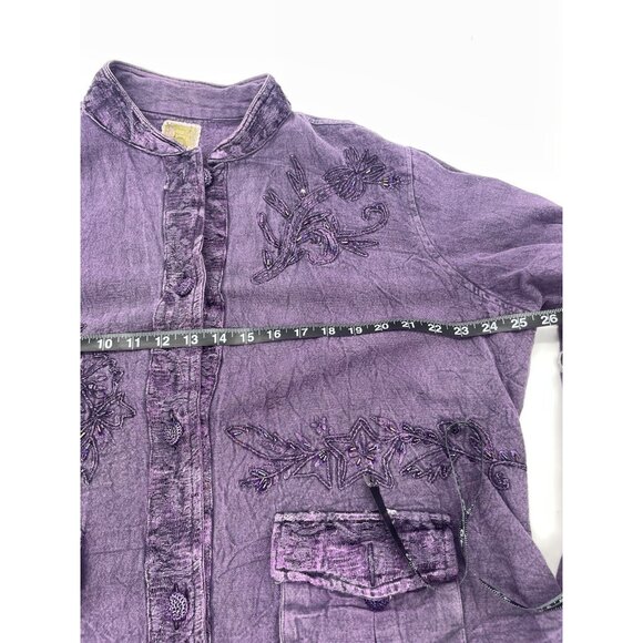 Flashback Women's Vintage 90s Purple Fairy Grunge Witchy Boho Artsy Jacket Sz 2X - Picture 7 of 7